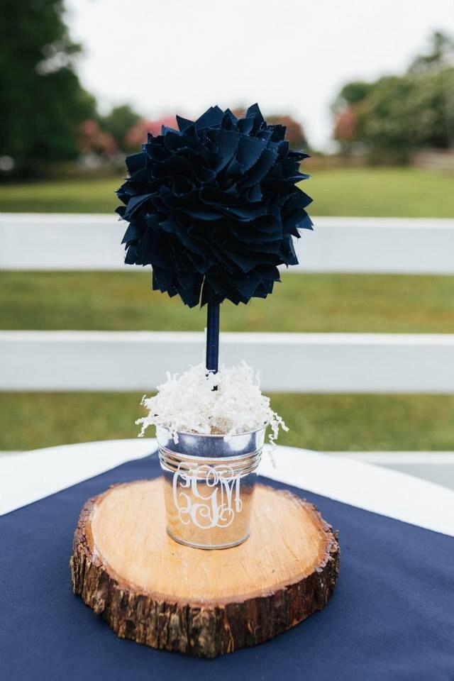 Mariage - NAVY BLUE CENTERPIECE - Wedding Centerpiece - Unique Baby Shower Centerpiece - Graduation Party Centerpiece - Bridal shower centerpiece