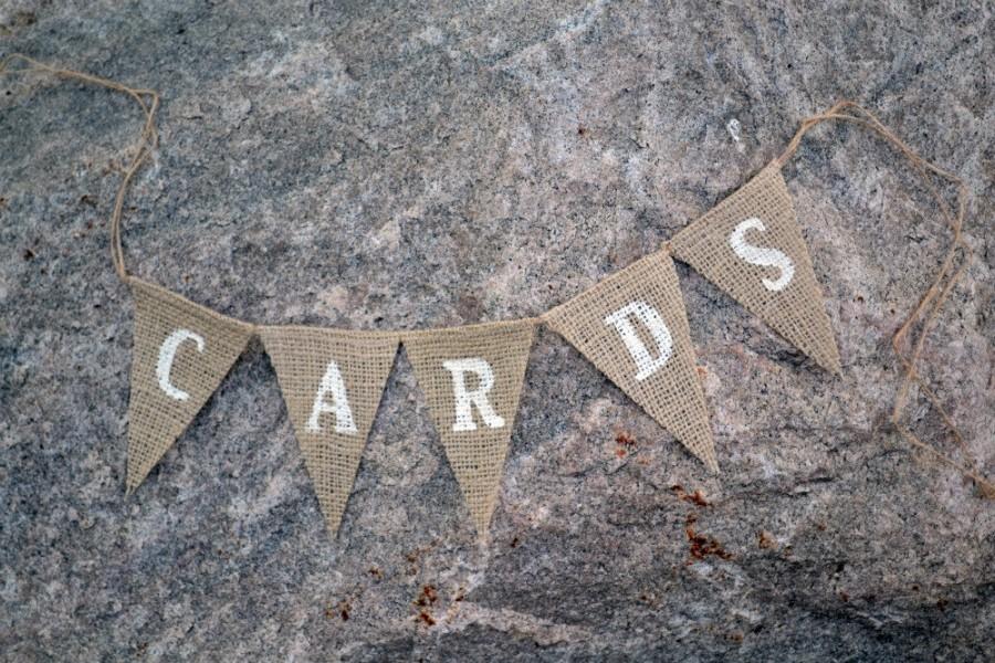Hochzeit - Card banner - Card box - Burlap Banner -  Cards sign - Cards - wedding sign