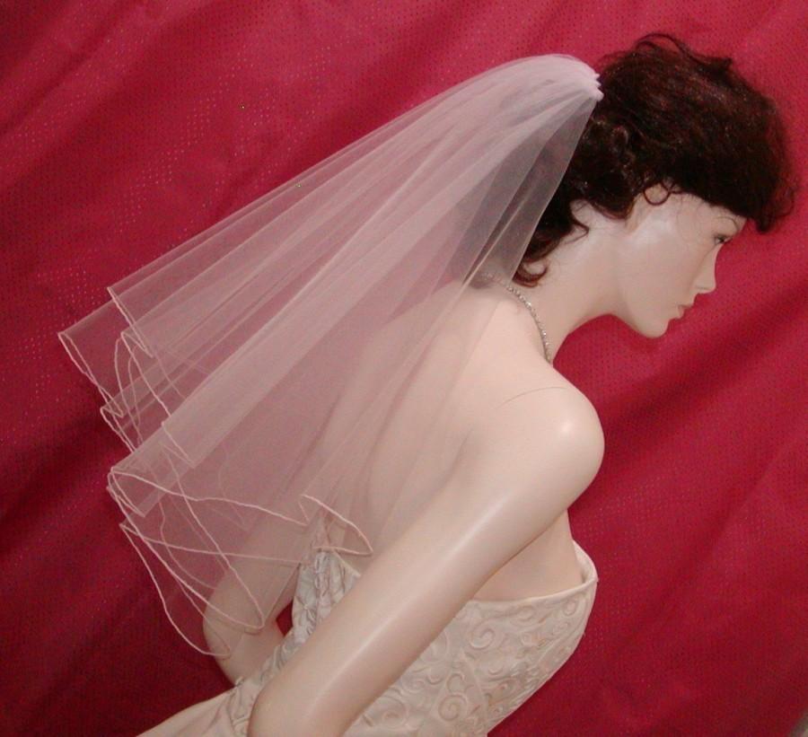 Wedding - two tier Elbow length Circular Cut Bridal Veil  finished with a delicate Pencil Edge