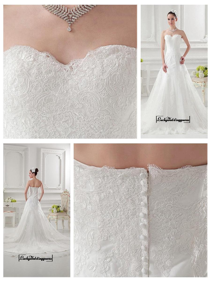 Wedding - Alluring Satin&Tulle A-line Sweetheart Neckline Natural Waistline Wedding Dress