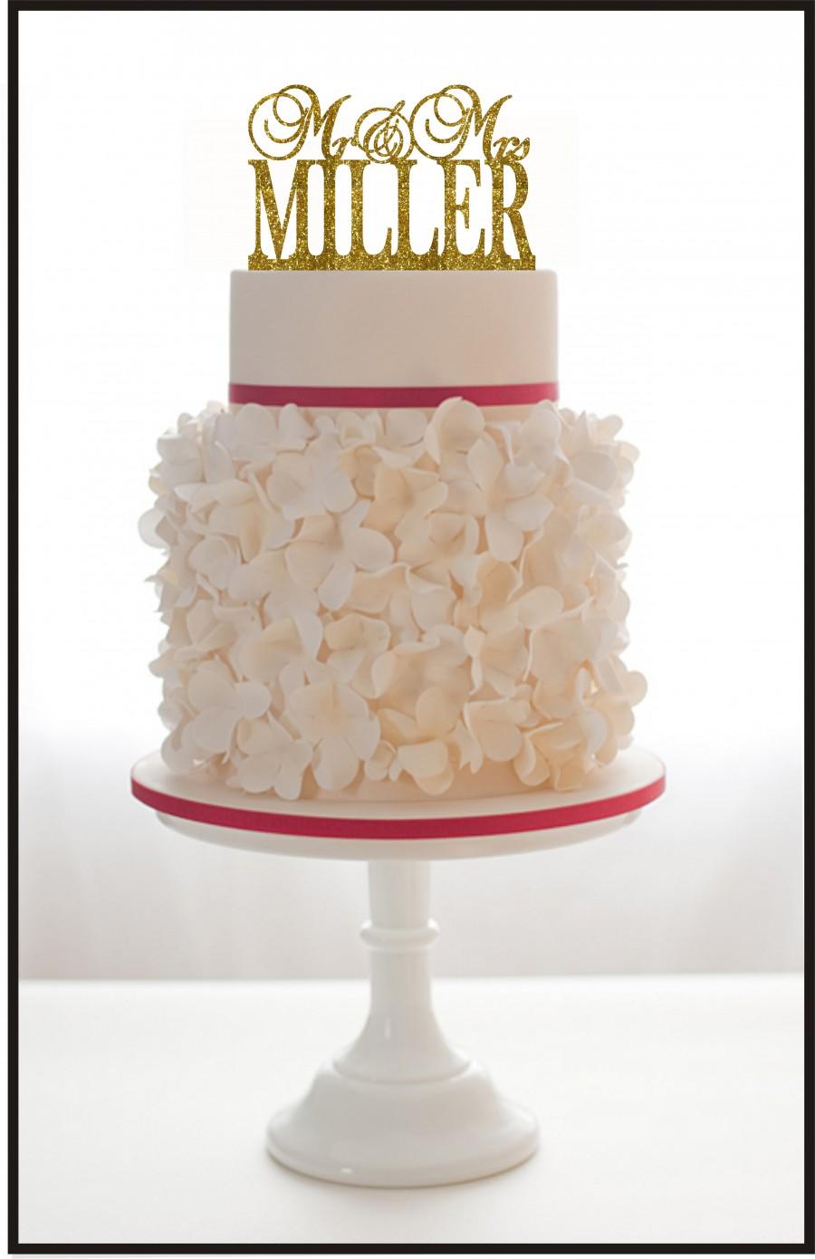 Mariage - Wedding Cake Topper Mr and Mrs with any last name