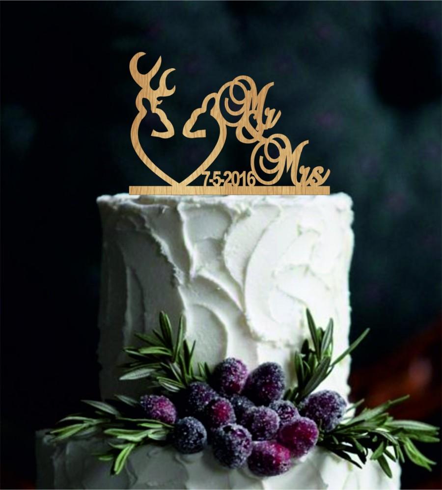 Wedding - Deer Wedding Cake Topper - Country Wedding Cake Topper - rustic cake topper - shabby chic- redneck - cowboy - outdoor - western - acrylic
