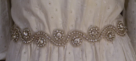 Wedding - Wedding sash belt, Wedding sash, Wedding sashes and belts , Bridal belt, Crystal bridal sash, Satin ribbon with crystal and rhinestone,