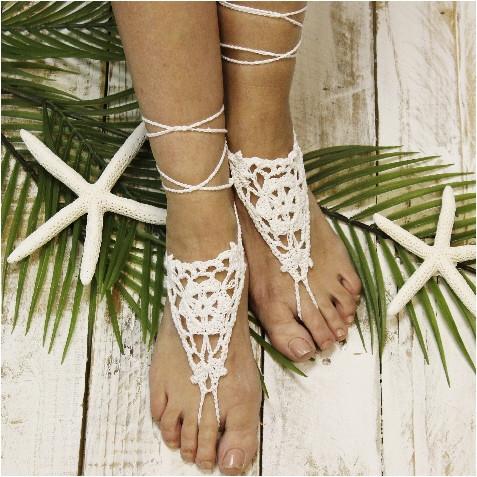 Mariage - Crochet barefoot sandals