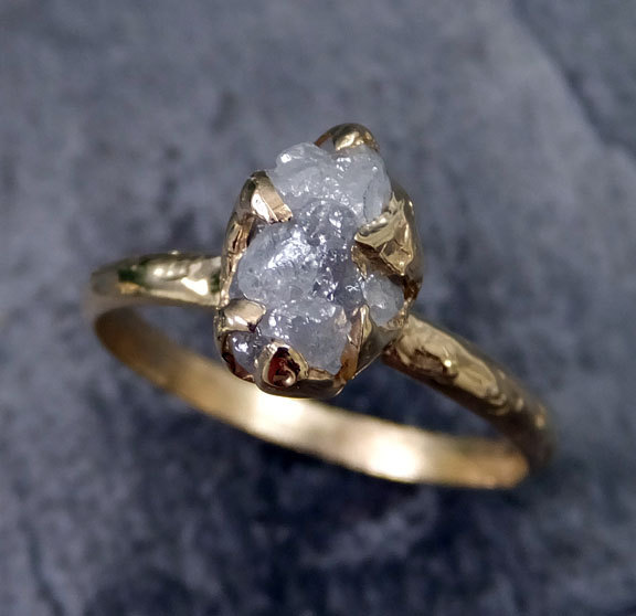 زفاف - Raw Diamond Engagement Ring Rough Uncut Diamond Solitaire Recycled 14k gold Conflict Free Diamond Wedding Promise byAngeline