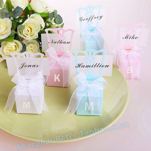 Свадьба - Pink Elegant Favor Box and Place Card Holder Wedding Decoration BETER-TH005-B2