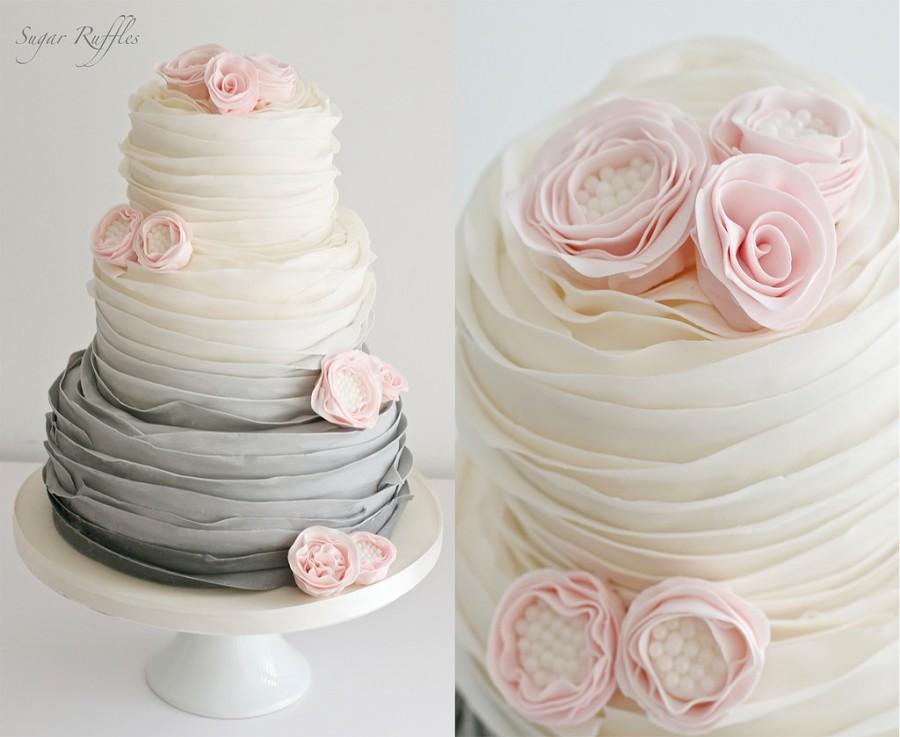 زفاف - Grey Ombre Pink Wedding Cake
