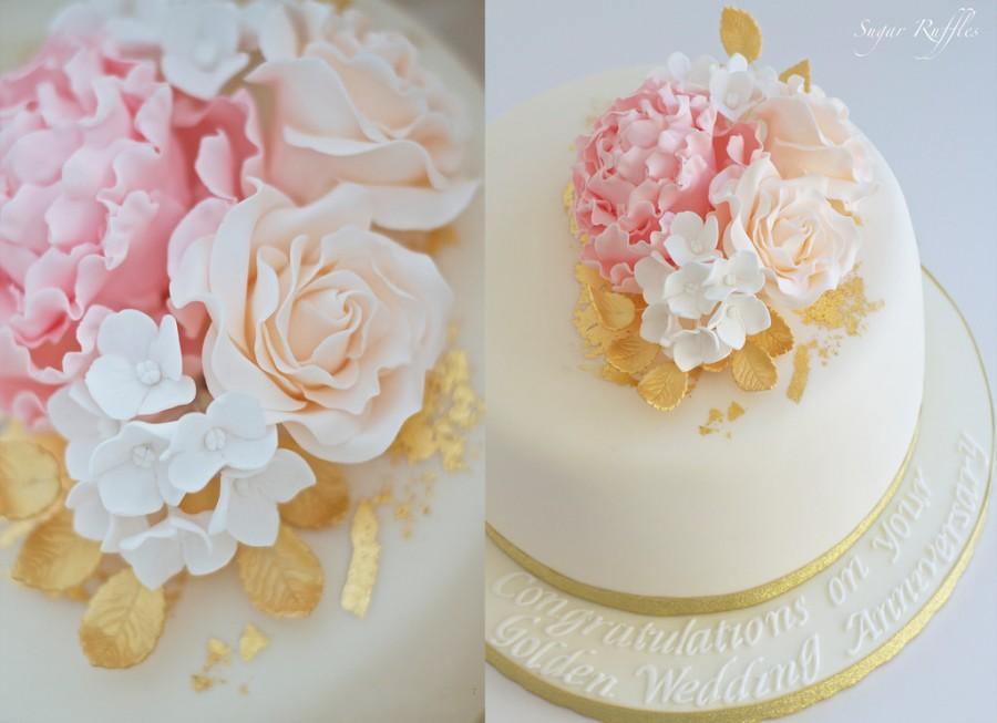 Wedding - Golden Wedding Anniversary Cake