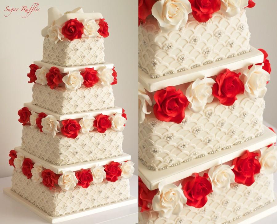 زفاف - 'boxes Of Roses' Wedding Cake