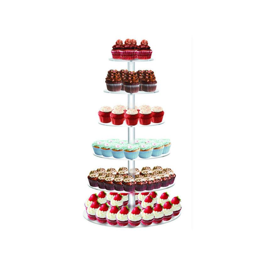 Hochzeit - 6 Tiers 1/4" Commercial Clear Acrylic cup cake Stand