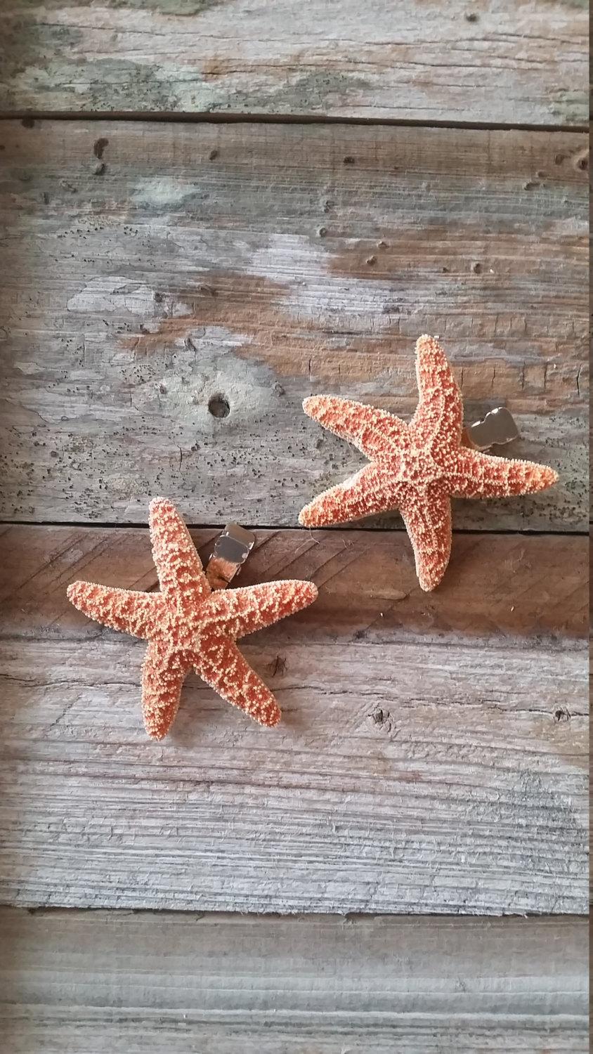 Свадьба - Small SET of Traditional Starfish Hair Clips