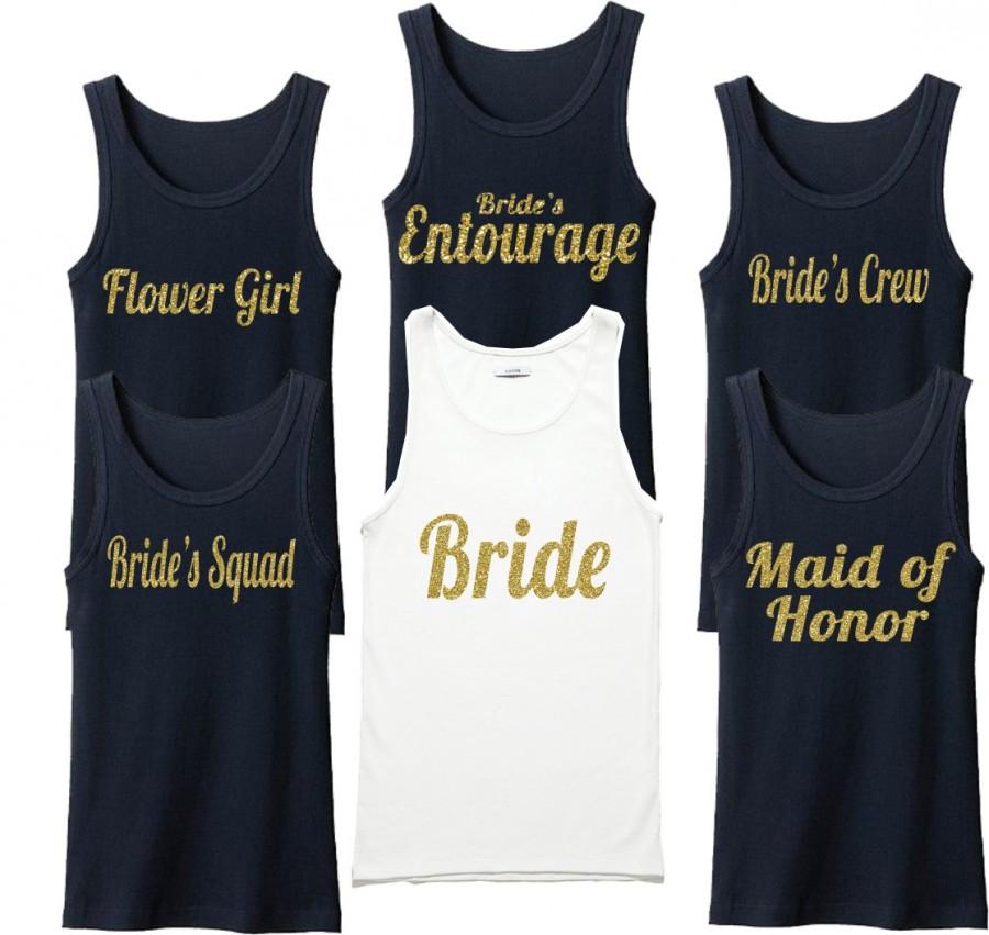 Wedding - Bachelorette Party Shirts. Bridal Party Shirts. Bridesmaid Shirts. Wedding Shirts. Bridal Tank Top.Bride Gift,12 Bridesmaid tanks set of 12