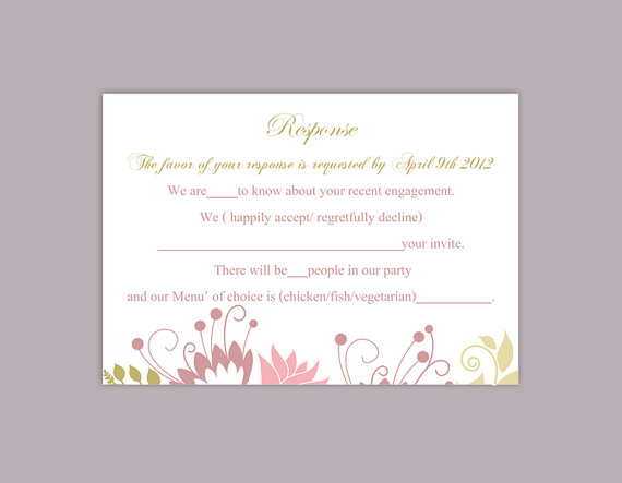 Hochzeit - DIY Wedding RSVP Template Editable Word File Instant Download Rsvp Template Printable RSVP Cards Floral Colorful Rsvp Card Elegant Rsvp Card