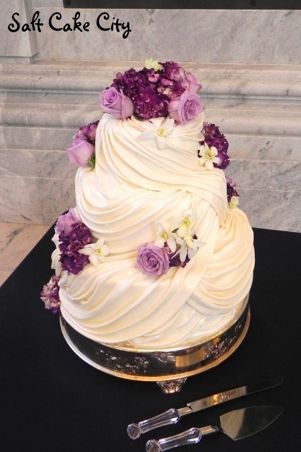 Свадьба - All Draped Wedding Cake — Round Wedding Cakes