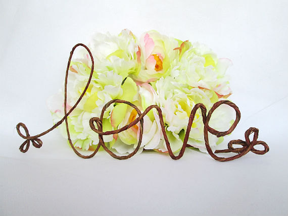 Mariage - Rustic LOVE Cake Topper, - Rustic Wedding Cake Topper, Barn Wedding Decoration, Shabby Chic Wedding, Barn Wedding, Garden Party