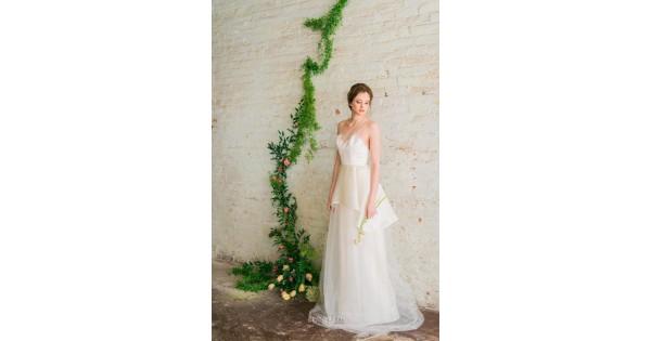 زفاف - Informal A-line Spaghetti Straps Floor Length Tulle Spring Wedding Dress