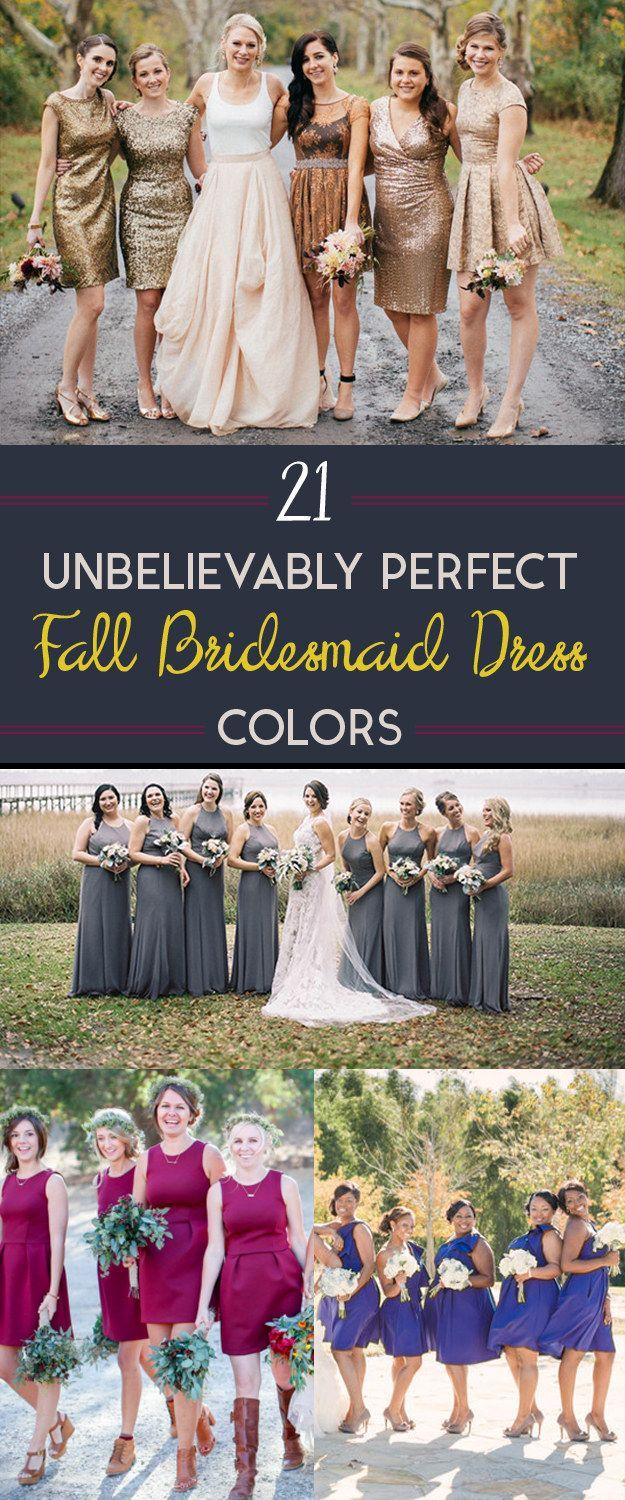 Mariage - 21 Beautiful And Unexpected Bridesmaid Dress Colors