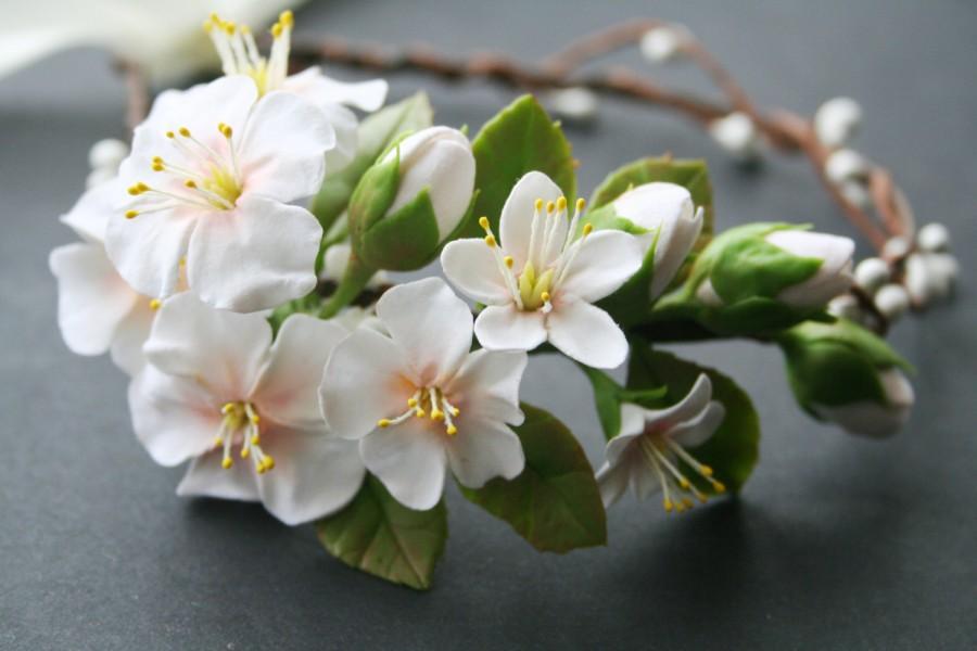 Mariage - Apple blossom Bridal flower crown, Wedding flower crown, Flower crown, Bridal headpiece, blossom hair, floral headband, Tiara, crown, wreath