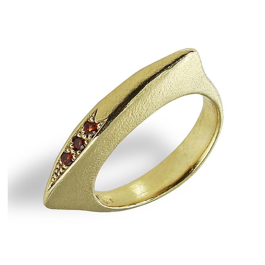 زفاف - Moon Wedding Ring , Garnet Ring , 14k Gold Ring , Yellow Gold , Engagement Ring , Red Garnet Ring , Christmas Gift , January Birthstone