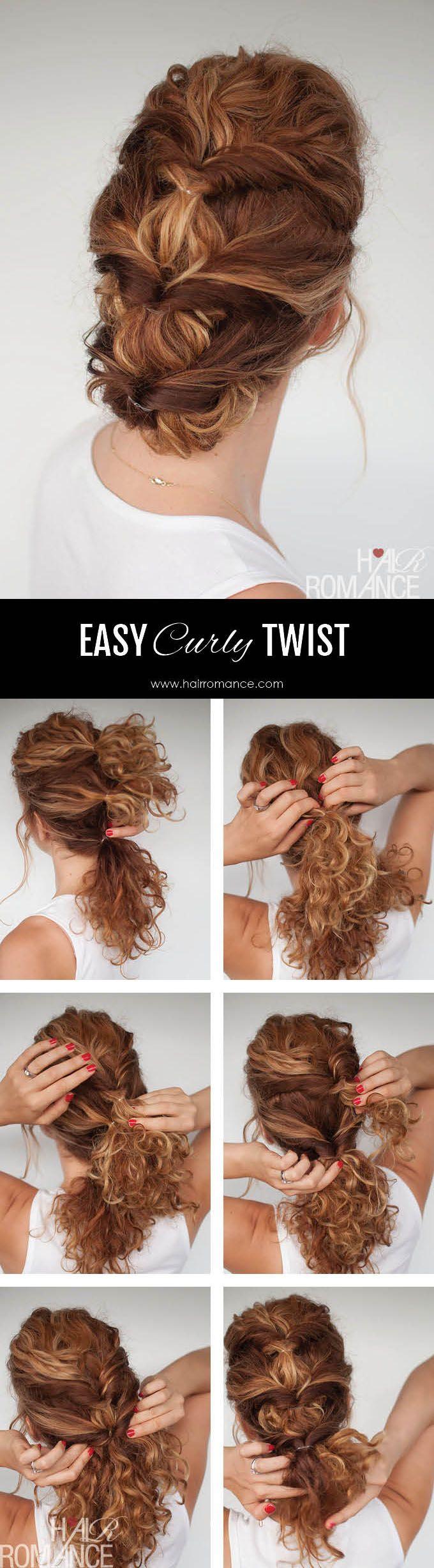 Свадьба - Easy Everyday Curly Hairstyle Tutorial - The Curly Twist