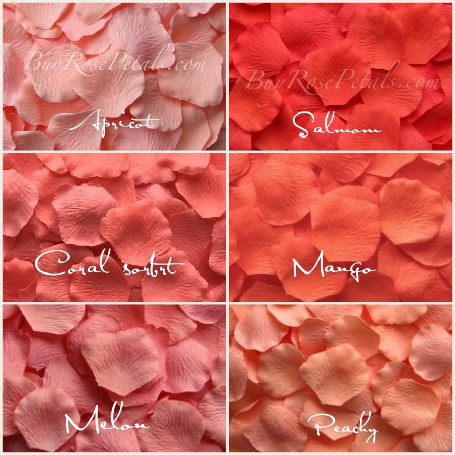 Wedding - Coral Silk Rose Petals - Shades of Coral Artificial Rose Petals