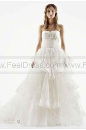 Hochzeit - NEW! White by Vera Wang Strapless Tulle Wedding Dress VW351197