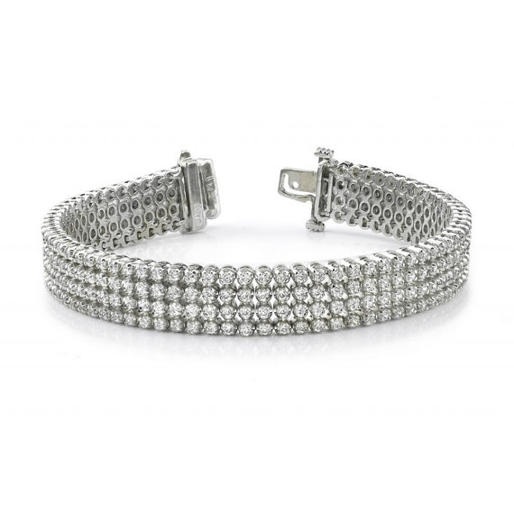 زفاف - 7 Carat F/SI1 Diamond Four Row Tennis Bracelet 14k, 18k or Platinum - Bracelets for Women - Cyber Monday - Christmas Gift Ideas for Her