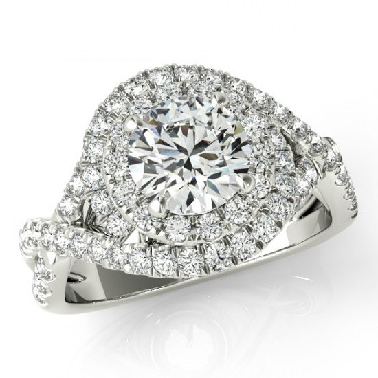 Hochzeit - DImaond Swirl Ring by Michael Raven - 1.39 carat Diamond Swirl Engagement Ring 14k White Gold, 18k Gold or Platinum - Pave - Diamond Engagement Rings for Women