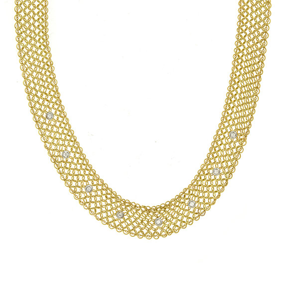 زفاف - Diamond Mesh 18k Yellow Gold Necklace by Michael Raven - Raven Fine Jewelers - Mesh Necklace - Necklace for Women - Anniversary Gifts for Her -