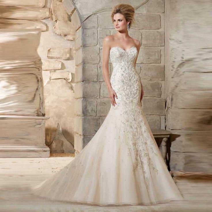 Wedding - Full Beaded Crystals Sweetheart Organza Bridal Gown