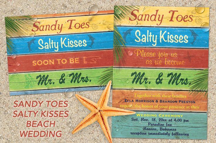 Свадьба - Sandy Toes And Salty Kisses Beach Wedding Invitations And Ideas - Party Simplicity