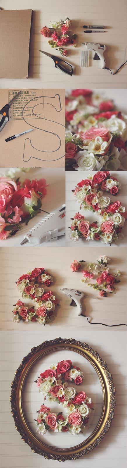 Mariage - The Mrs & Momma Bird: {DIY FLORAL LETTER}