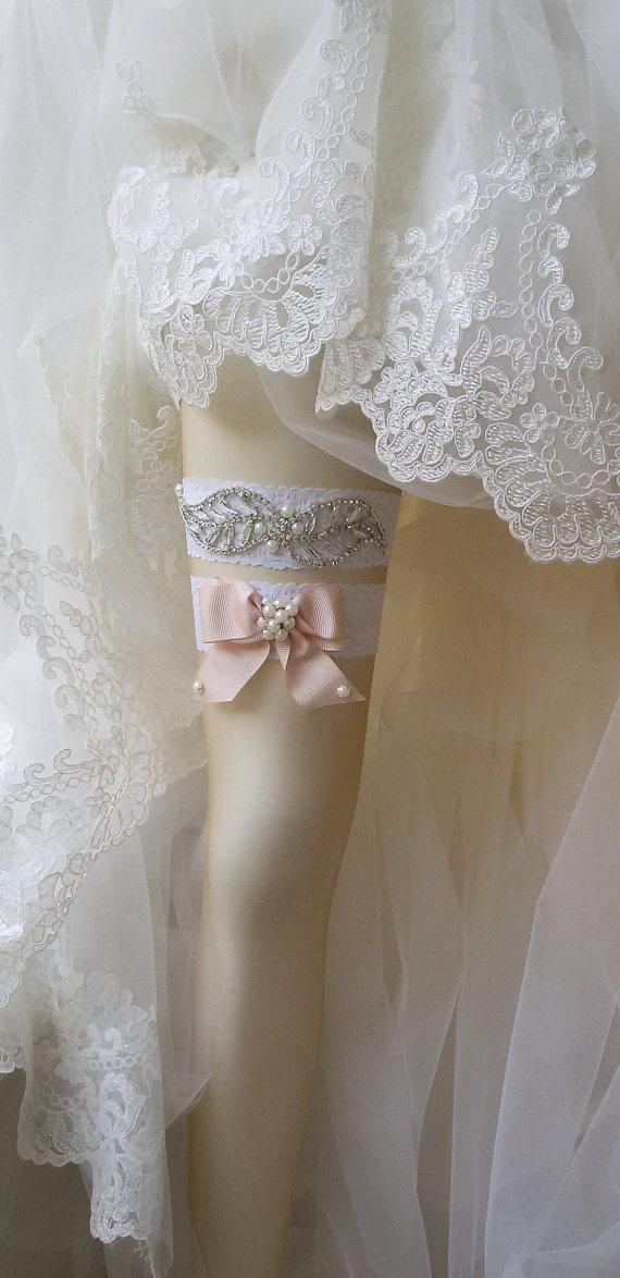 زفاف - Wedding Garter Set , Of White Lace Garter Set, Bridal Leg Garter,Rustic Wedding Garter, Bridal Accessory, Rhinestone Crystal Bridal Garter