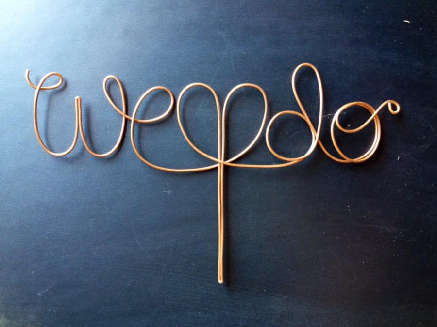 Mariage - Copper "we do" Cake Topper