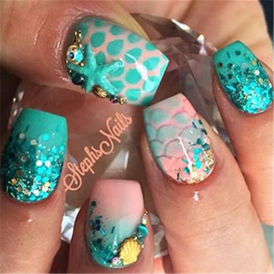 Свадьба - 25 Ocean Beach Inspired Nail Art Designs