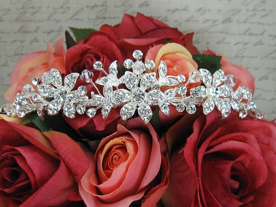 زفاف - Swarovski Crystal Bridal tiara headpiece, wedding tiara, wedding headpiece, rhinestone tiara, crystal tiara, crystal bridal tiara 210713713