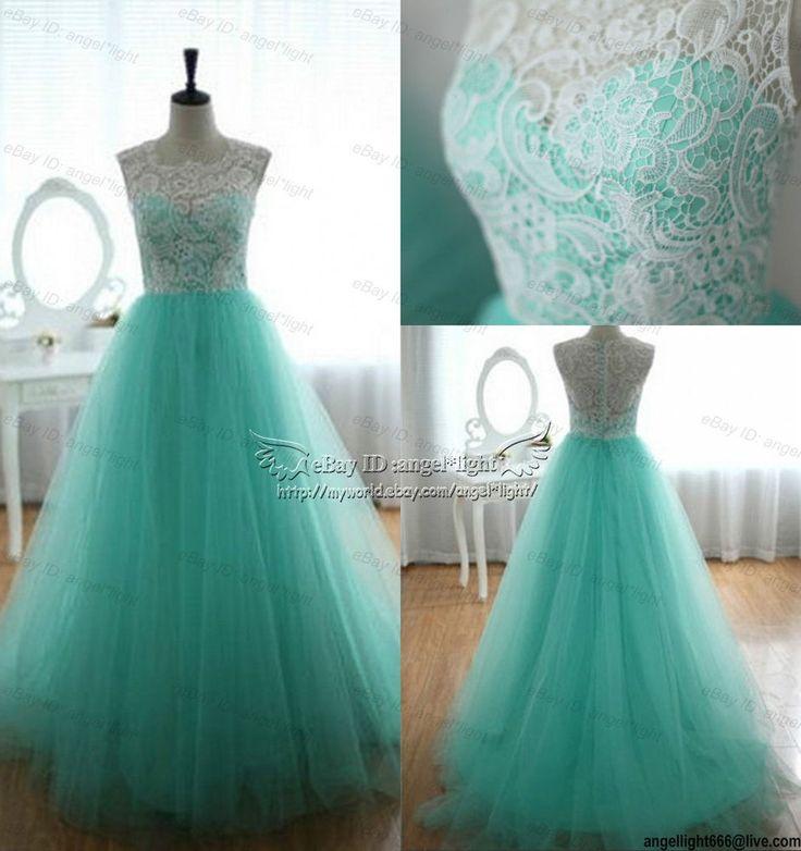 Mariage - 2014 Green Wedding Party Bridesmaid Dress Prom Graduation Ball Evening Long Gown