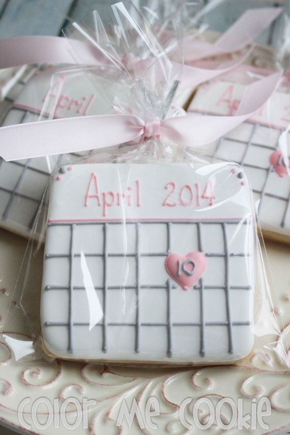 Hochzeit - SAVE THE DATE Calendar Sugar Cookies