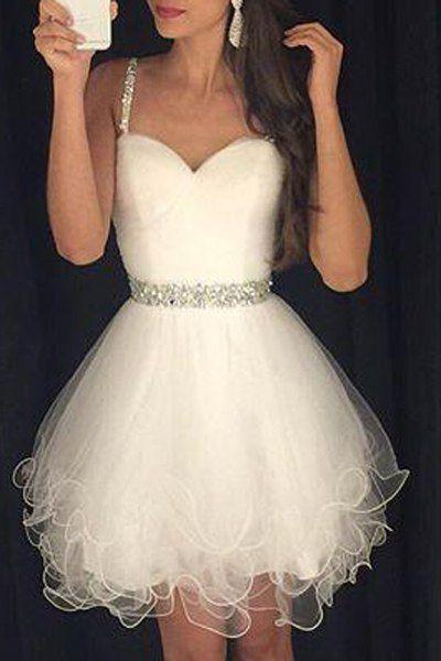 Wedding - Sweet Spaghetti Strap Rhinestone Embellished Women's Ball Gown Dress