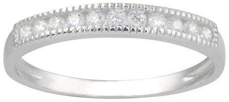 Wedding - 1/3 CT. T.W. Round-Cut Cubic Zirconia Channel Set Wedding Band in Sterling Silver - Silver