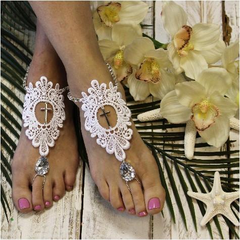 Свадьба - barefoot sandals cross foot jewelry wedding