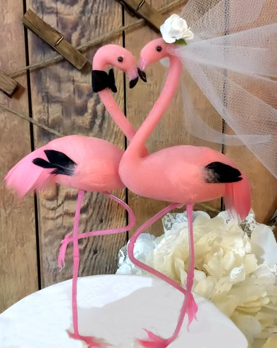 Wedding - BIG big big SALE WEDDING 2016 Keep it simple flamingo Tropical destination wedding flamingos cake topper