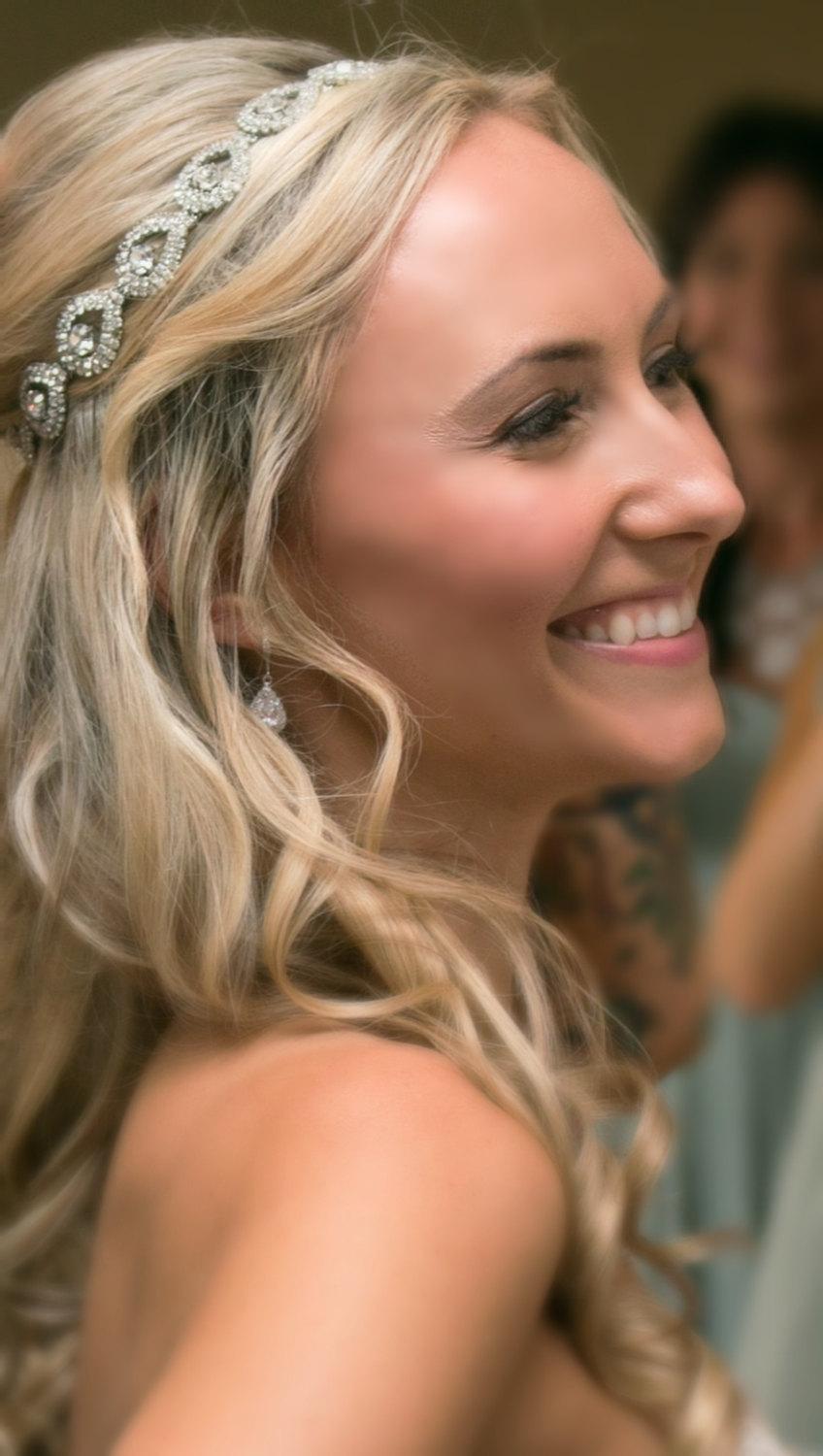 زفاف - Wedding headpiece, headband, ELSIE, Rhinestone Headband, Wedding Headband, Bridal Headband, Bridal Headpiece, Rhinestone