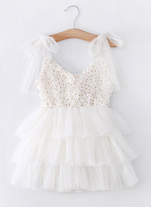 Hochzeit - White Ivory Tutu Boho Girl  Dress