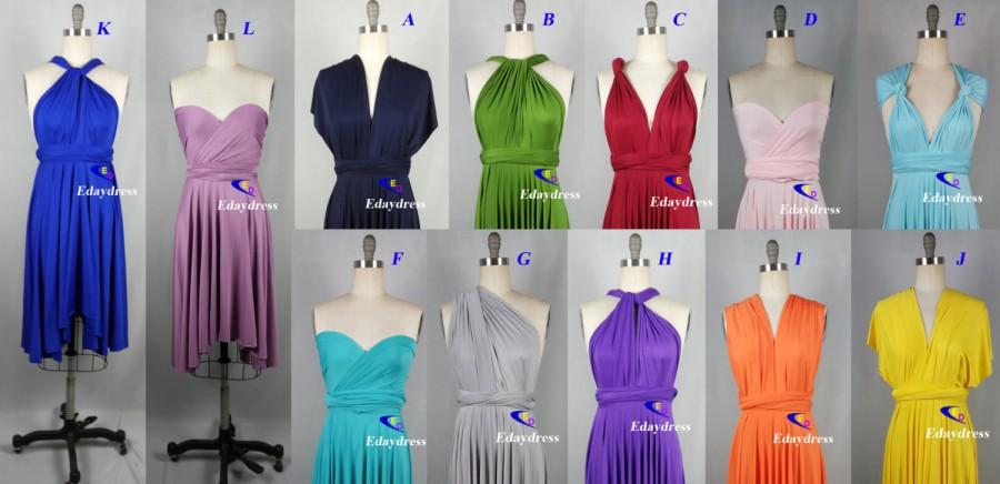 زفاف - Butterfly Hem Asymmetrical Bridesmaid Dress Infinity Dress Knee Length Wrap Convertible Dress Wedding Dress