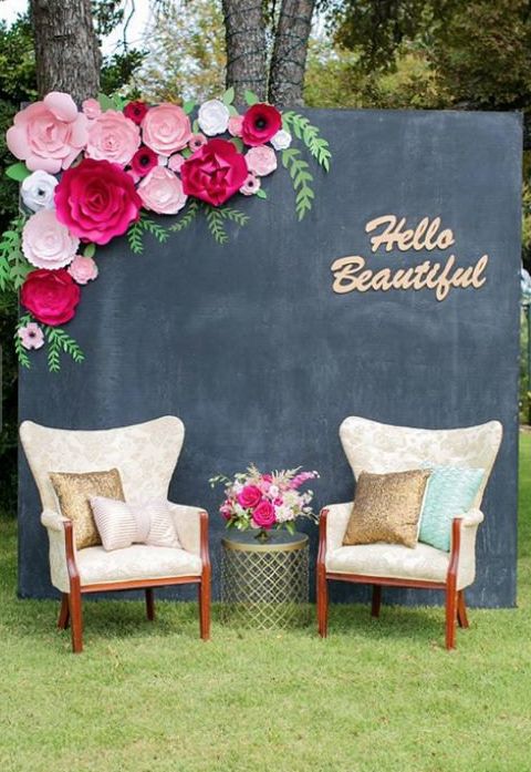 Wedding - Paper Flower Backdrop, Flower Wall, Flower Backdrop, Paper Flower Wedding Backdrop, Large Flowers, Giant Paper Flowers, Custom Paper Flowers