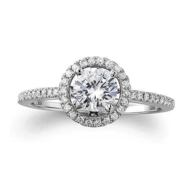 زفاف - 2ct halo round white natural lab created Moissanite zircon Switzerland Diamond solitaire engagement & promise 925 sterling silver ring