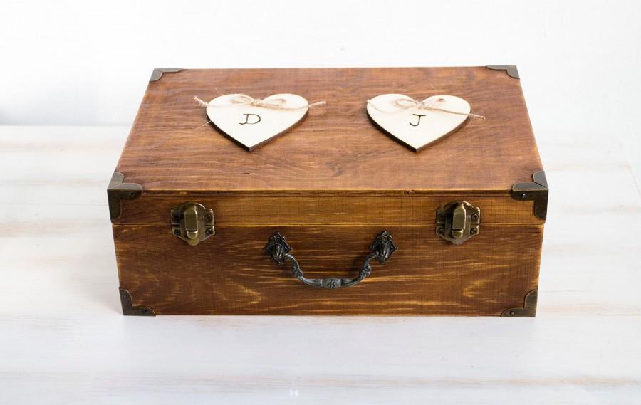 زفاف - Rustic Wedding Card Box Holder Wooden Keepsake Box Wooden Chest Personalized Wedding Card Box Customisable Card Box Memory box Wedding cards