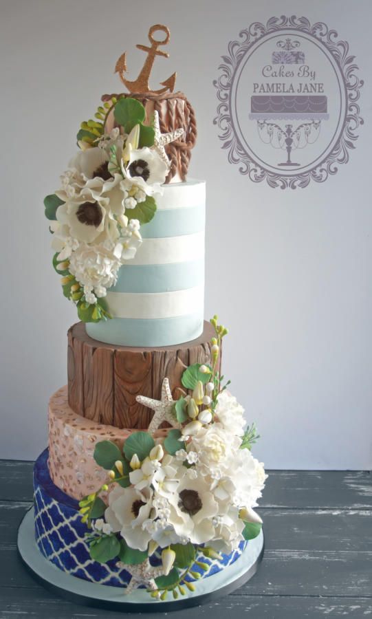Wedding - Elegant Nautical Wedding Cake