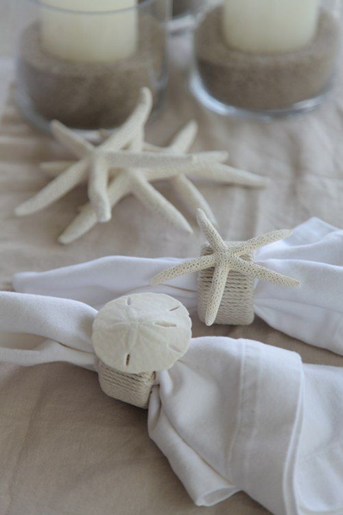 Hochzeit - DIY Summer Beachy Napkin Rings By BBB Craft Sisters